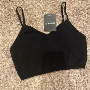Black cropped tank NWT